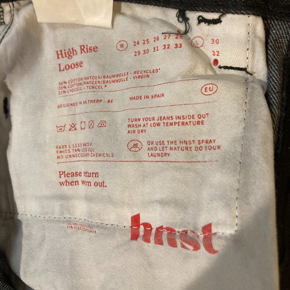 HNST Isolde High Rise Loose Stone Black Denim Jeans - Picture 8 of 8